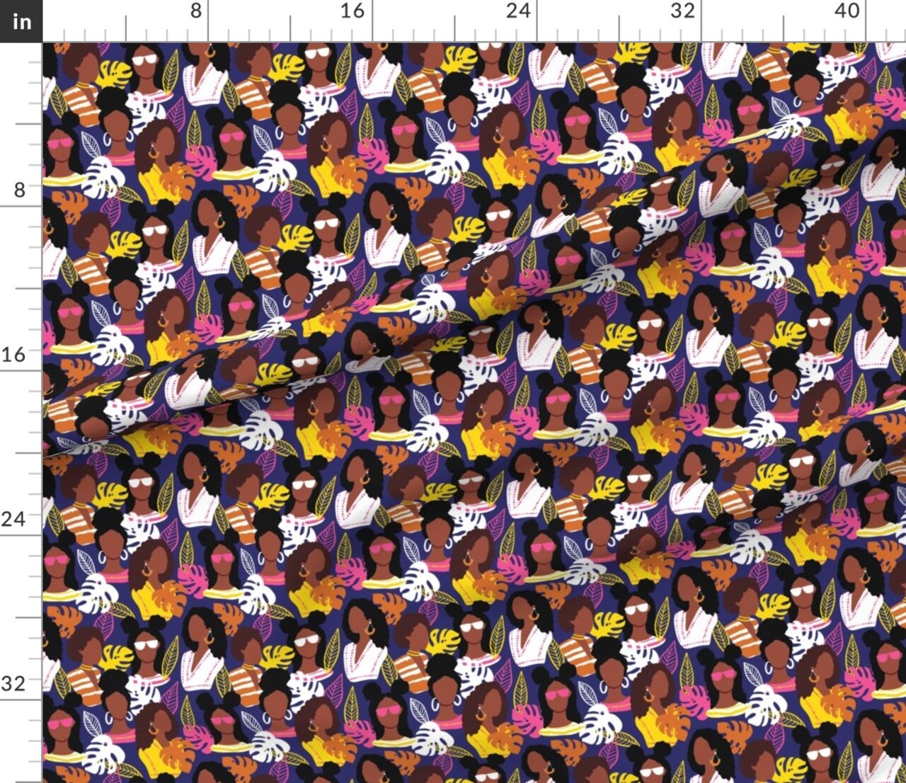 African American Black Women Woman Girl Summer Africa Custom Printed Fabric by Spoonflower Various Fabrics by the Yard or Fat Quarter